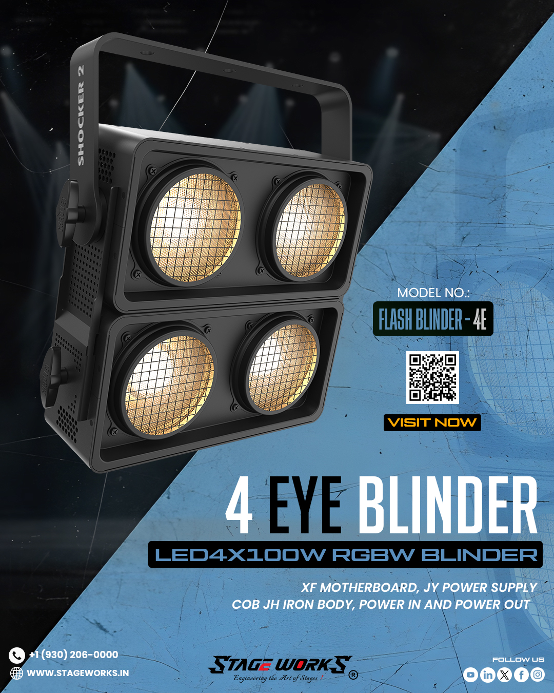 Stage Works 4x100W RGBW LED Blinder (FLASH BLINDER - 4E)