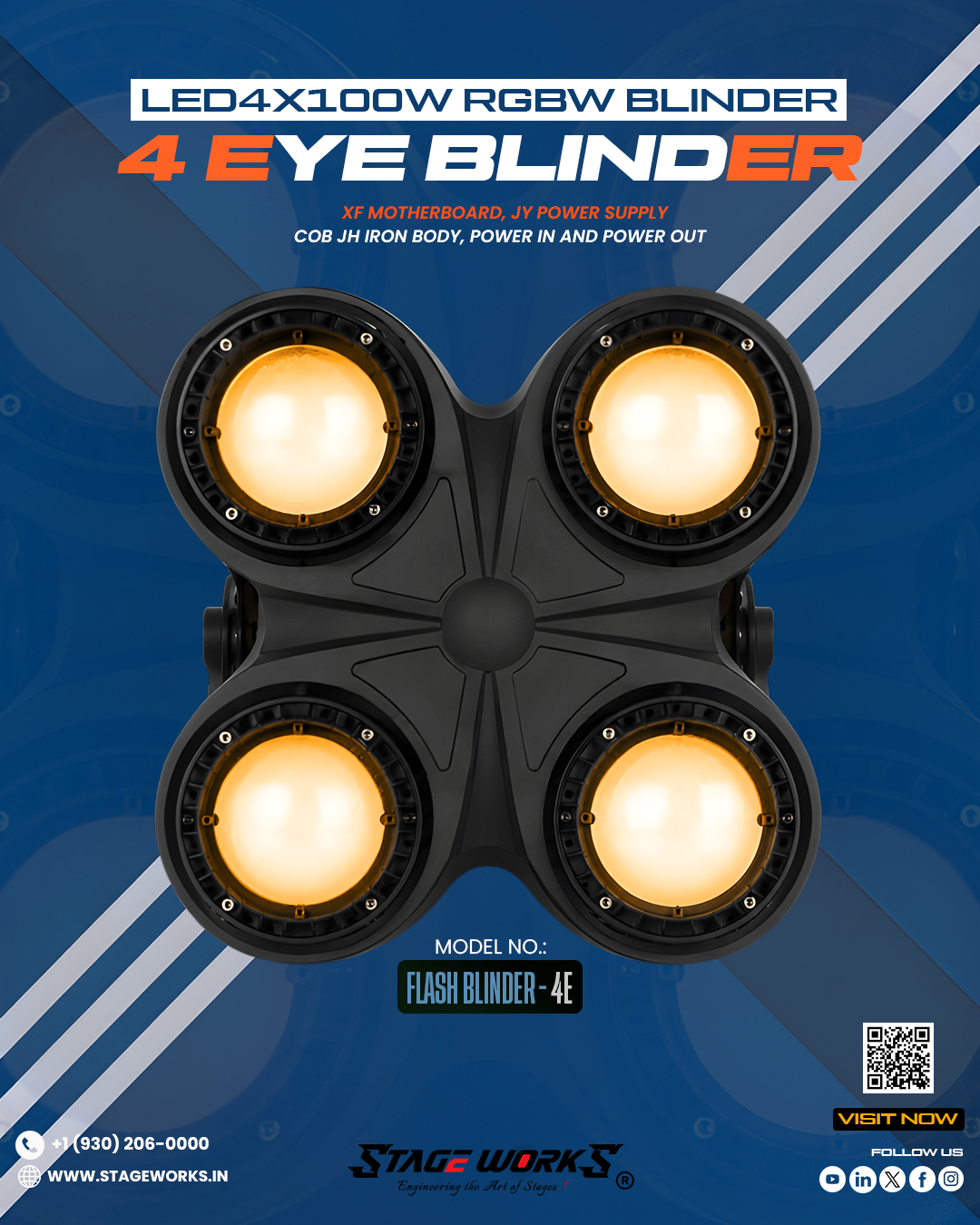 Stage Works 4x100W RGBW LED Blinder (FLASH BLINDER - 4E)