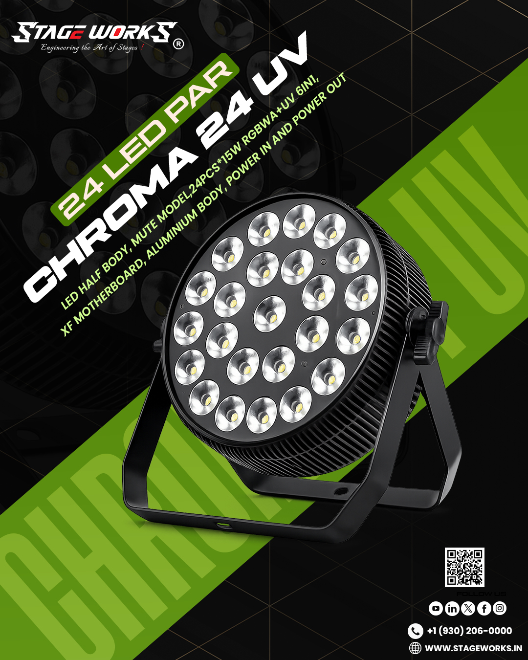 Stage Works 324W 6in1 LED Par-Outdoor Use