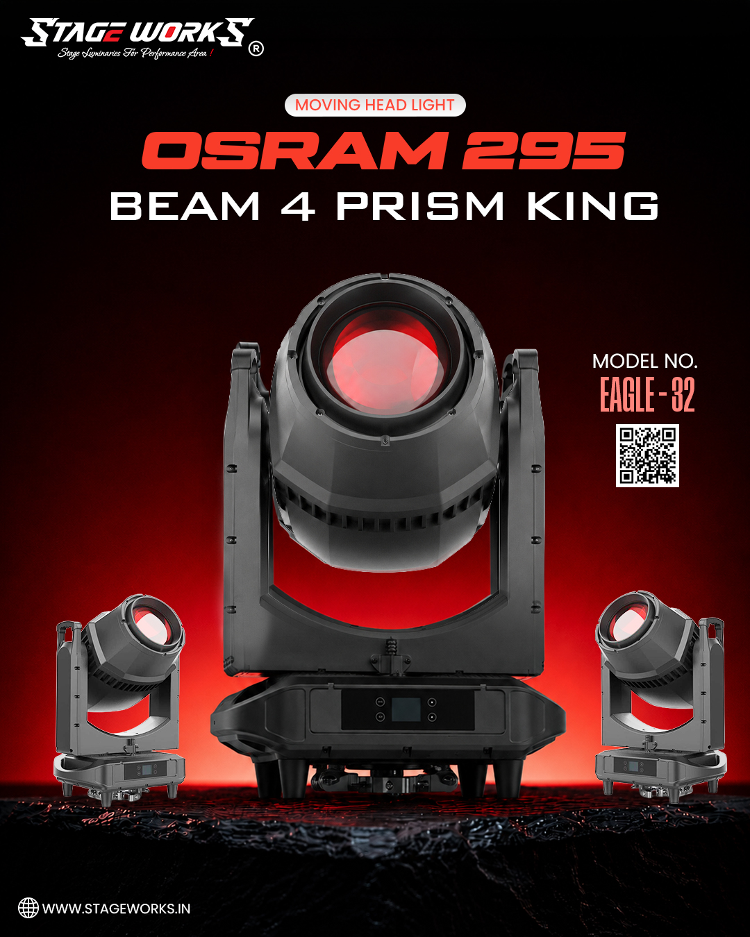 Stage Works NEW 4x40W RGB Zoom Moving Head Light