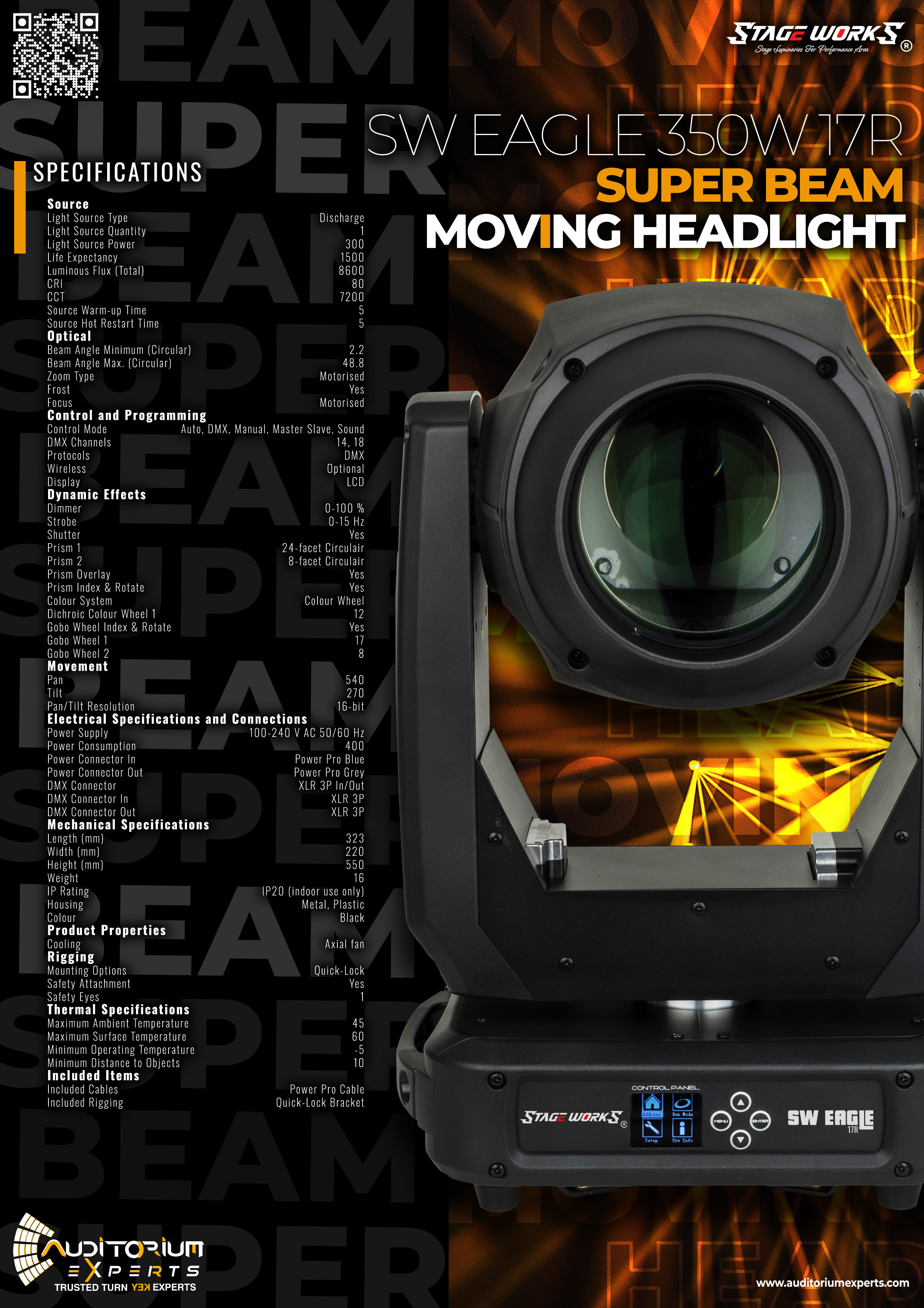 Stage Works Mini LED 150W Super Moving Beam Light