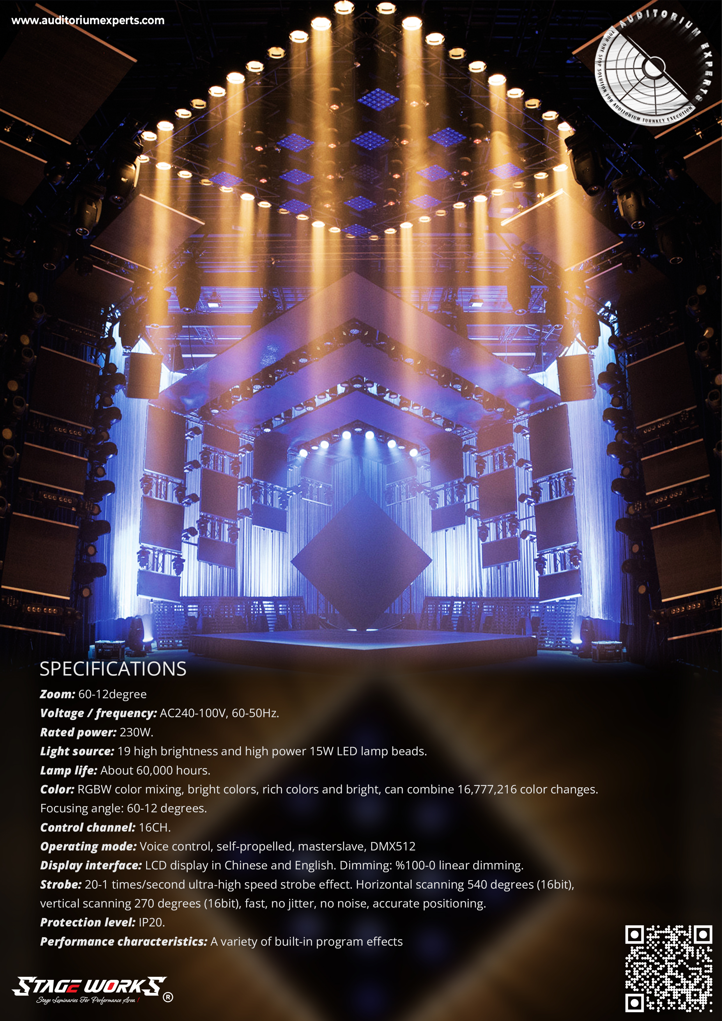 Auditorium Stage Swift LED Par 64