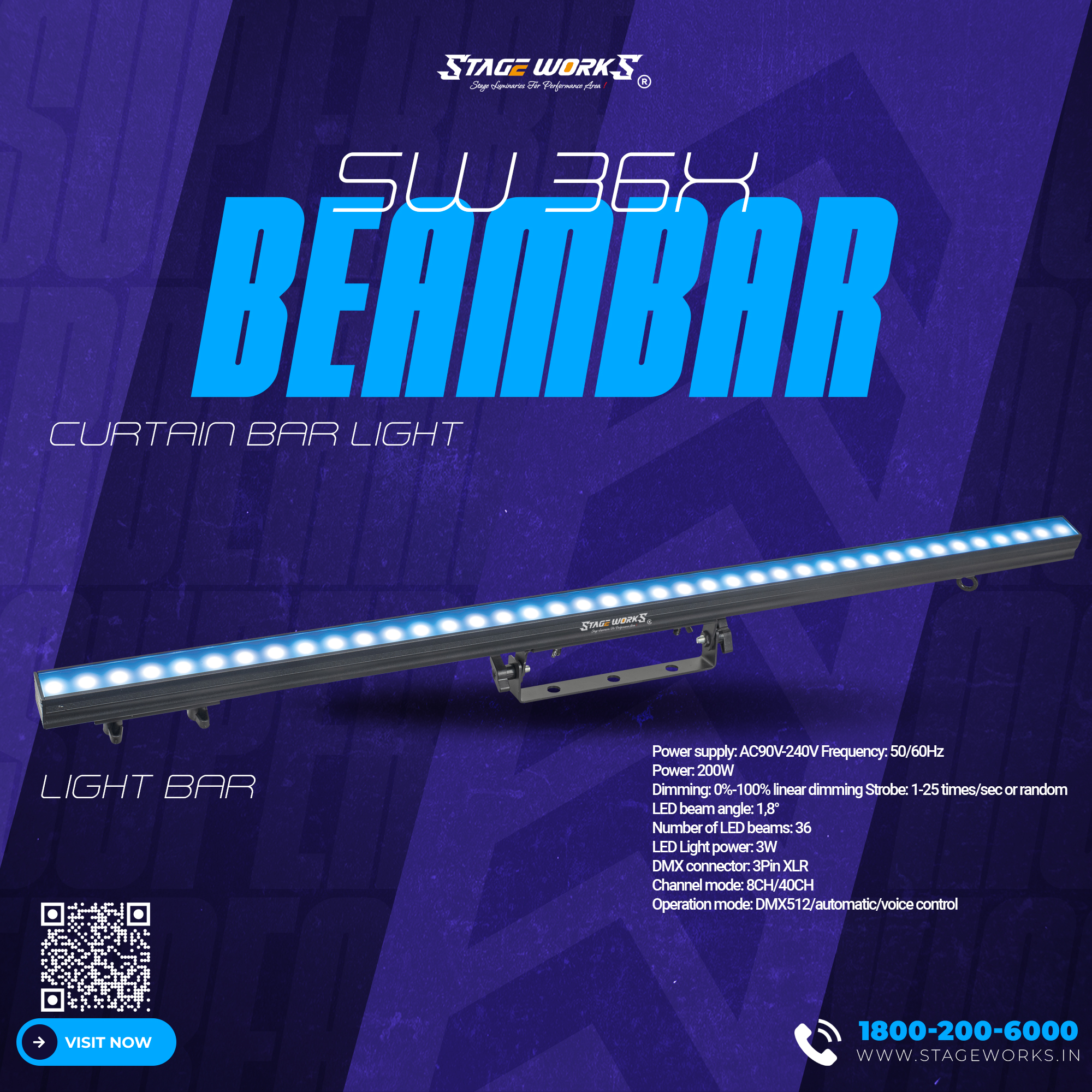 SW36X BEAMBAR — Curtain Bar Light