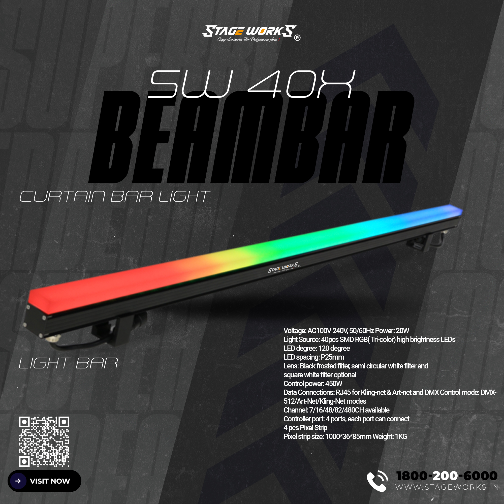 SW36X BEAMBAR — Curtain Bar Light