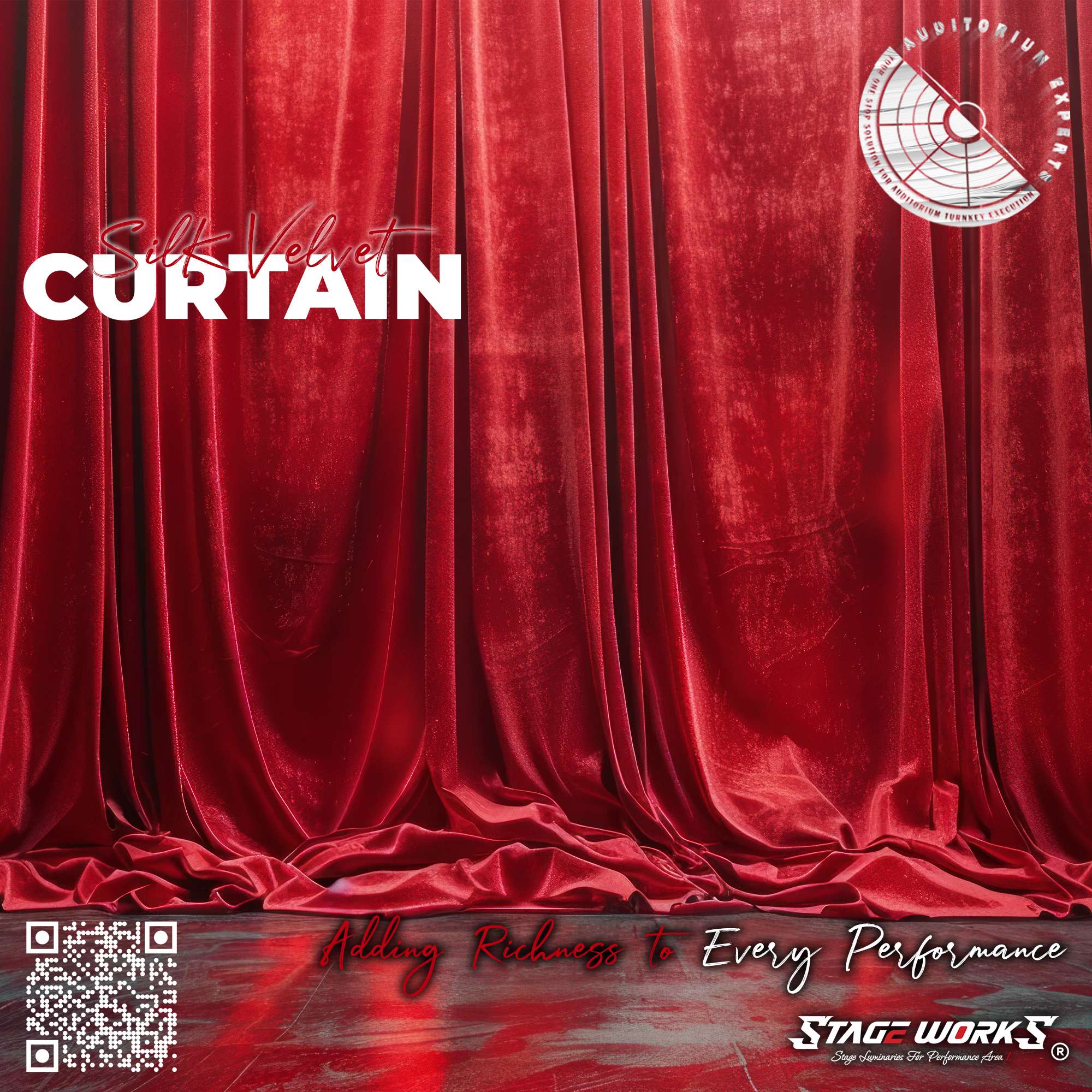 Metre Ticker Auditorium Velvet Curtain | Auditorium Curtain India | Auditorium ...