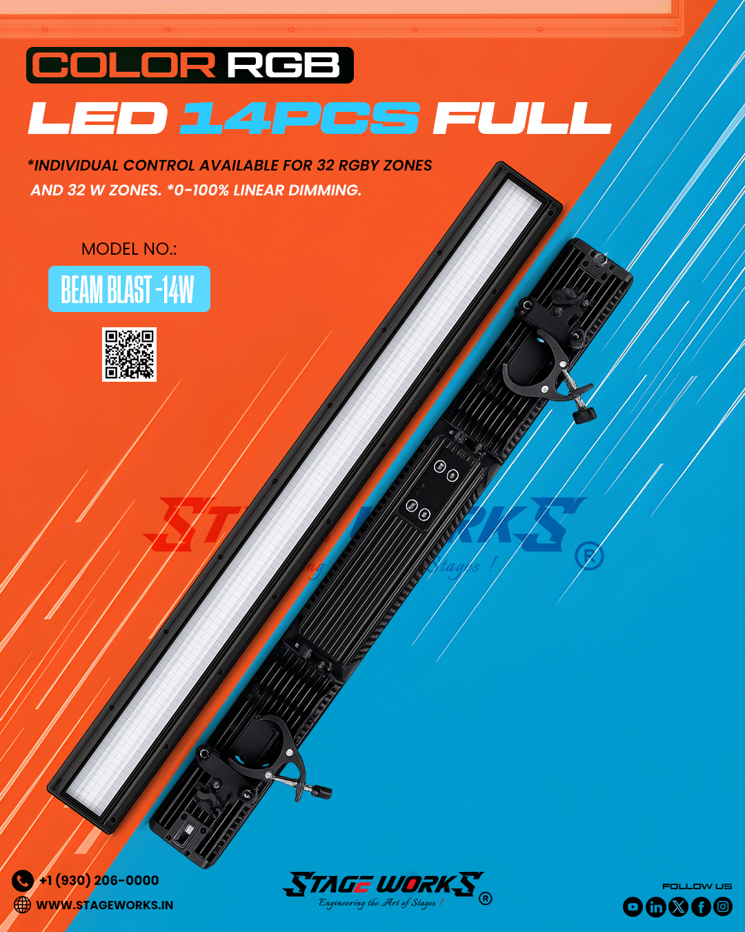 AI BEAM BLAST 1440-LED Multi-Color Pixel Beam Bar Light - View 1