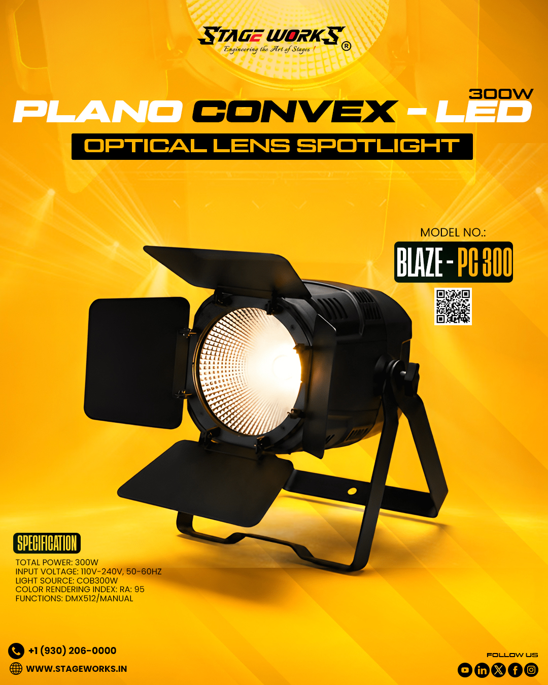 AI BLAZE - PC 300/EZ Motorized Electric Zoom Plano-Convex Spot - View 1