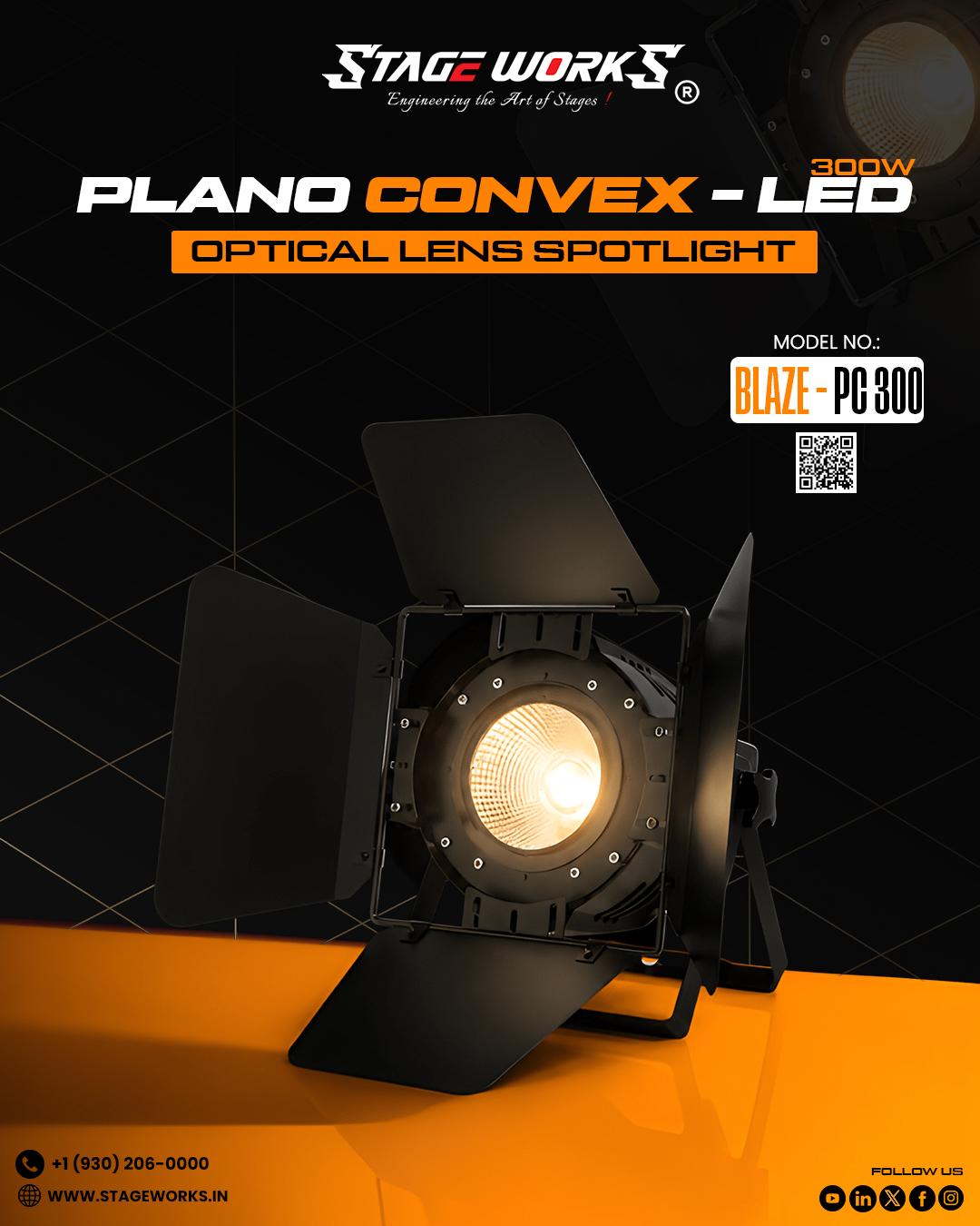 AI BLAZE - PC 300/EZ Motorized Electric Zoom Plano-Convex Spot