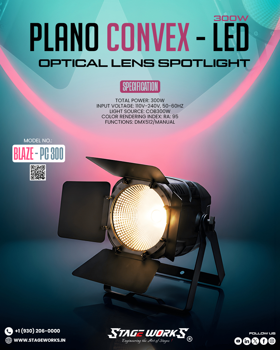 AI BLAZE - PC 300/EZ Motorized Electric Zoom Plano-Convex Spot