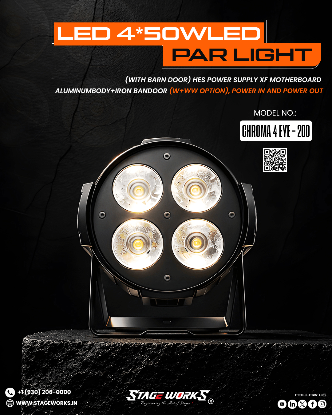 AI CHROMA 4 EYE - 200 4-Cell COB Audience Blinder Light