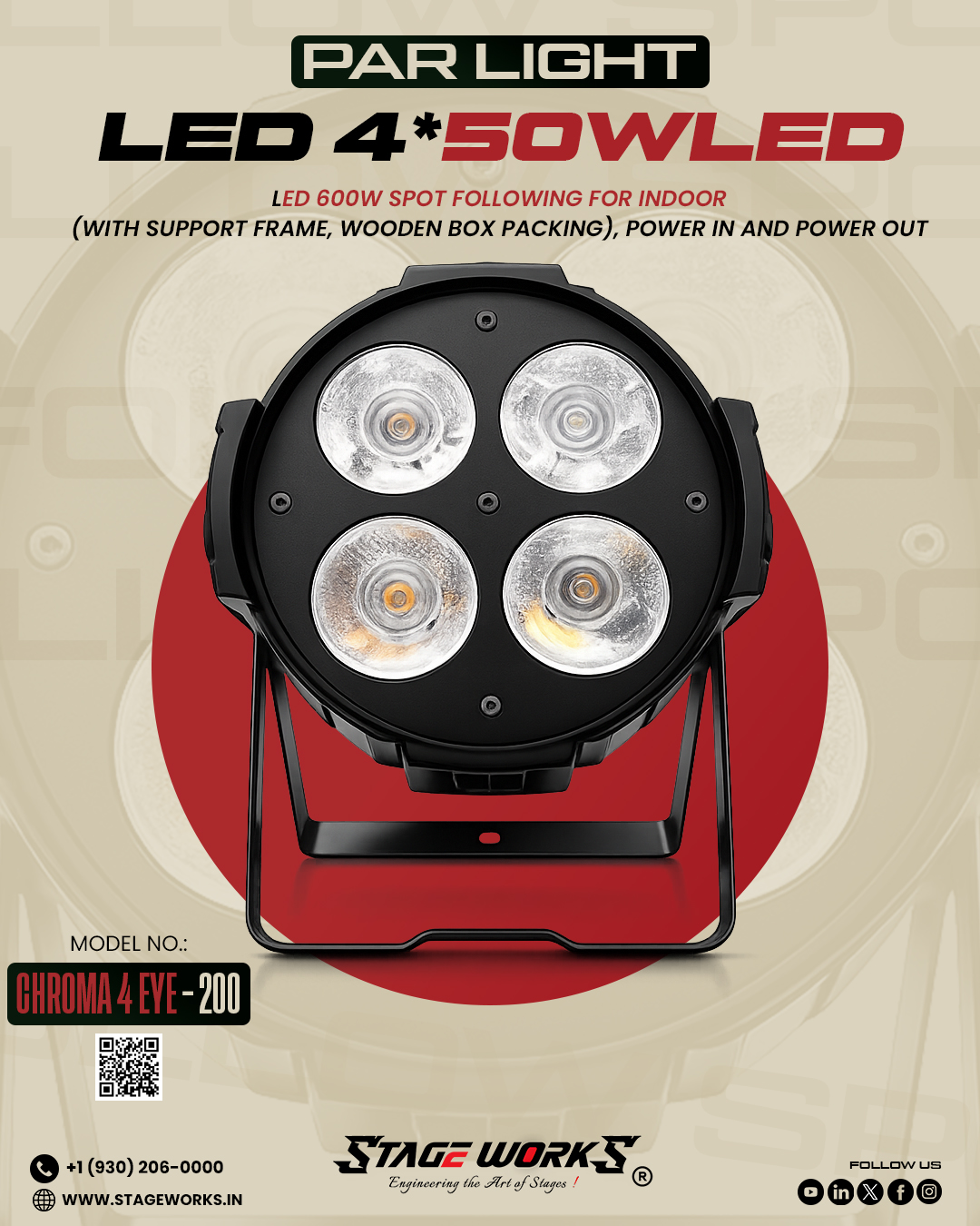 AI CHROMA 4 EYE - 200 4-Cell COB Audience Blinder Light