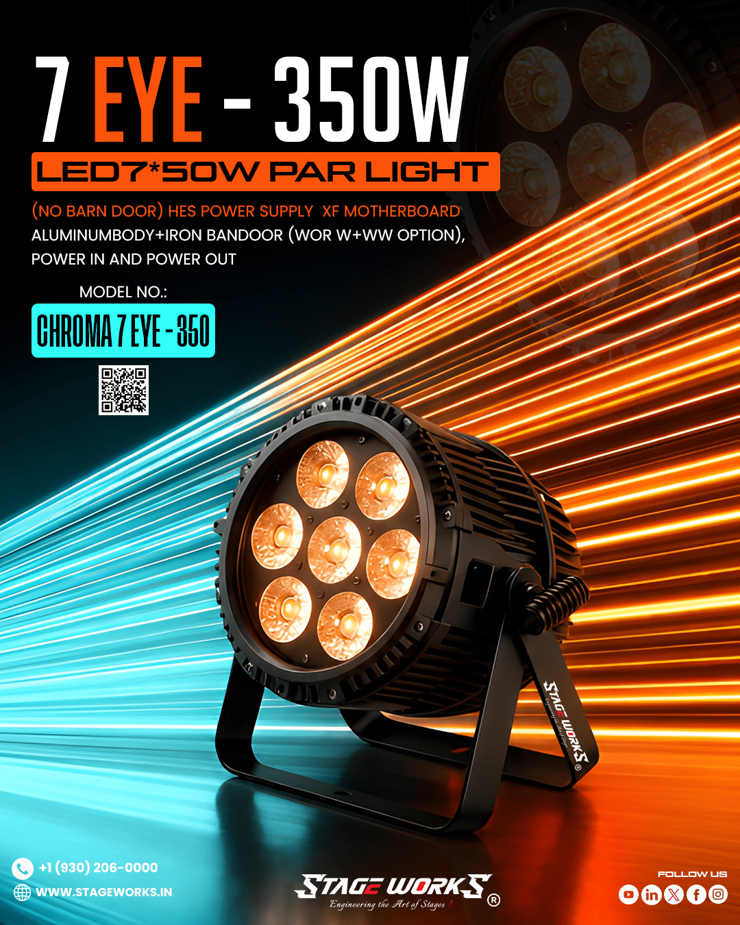 AI CHROMA 7 EYE - 350 7-Cell High-Power Stage Blinder PAR