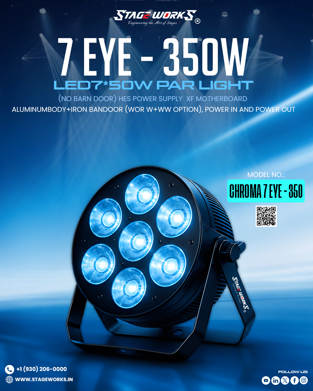 AI CHROMA 7 EYE - 350 7-Cell High-Power Stage Blinder PAR