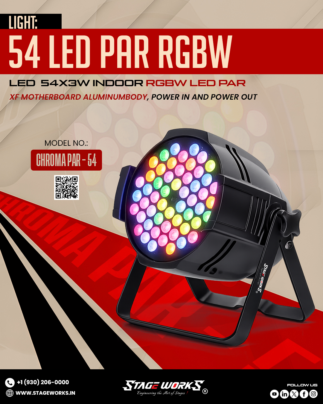 AI CHROMA PAR - 54 High-Brightness RGBW LED PAR Fixture
