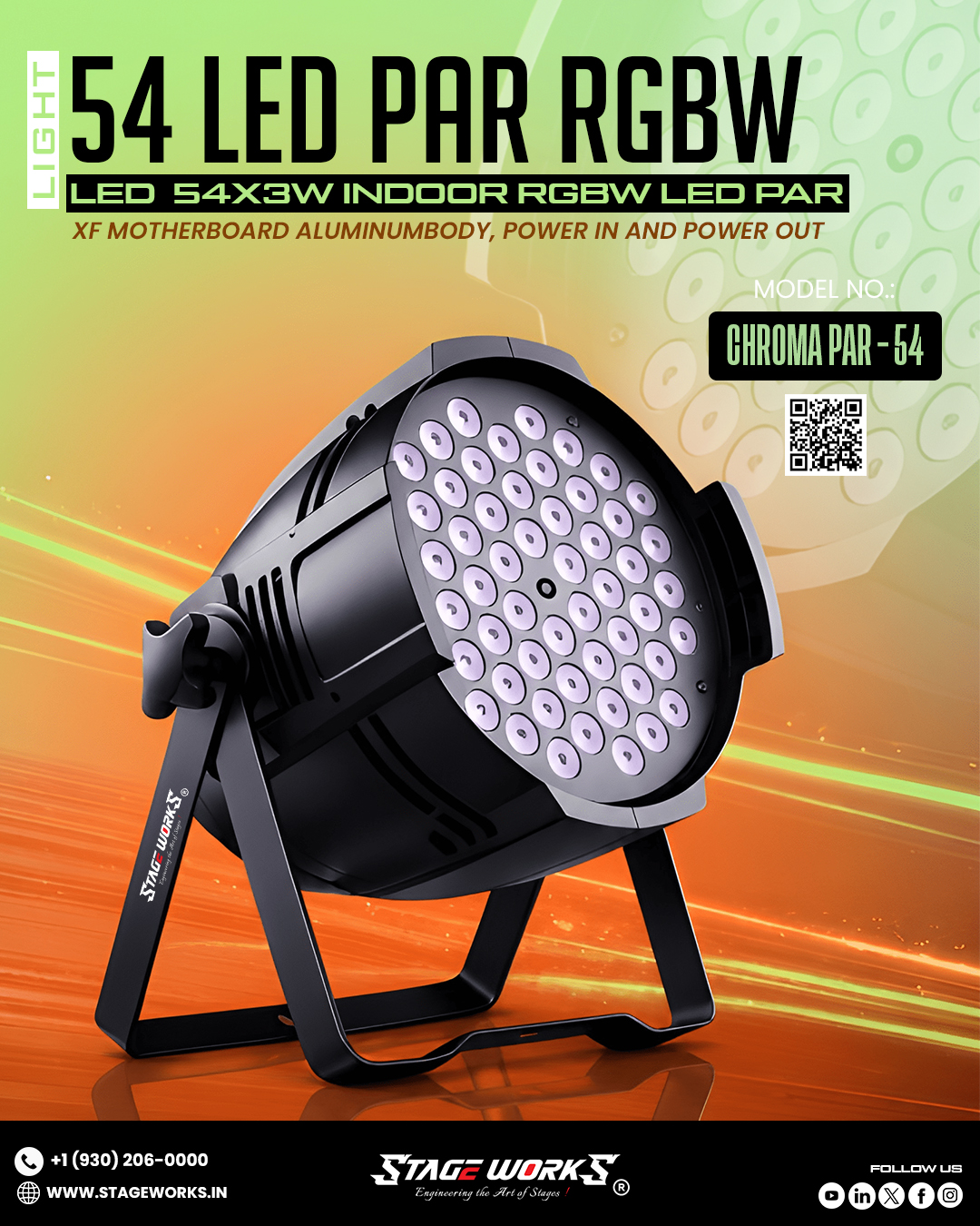 AI CHROMA PAR - 54 High-Brightness RGBW LED PAR Fixture