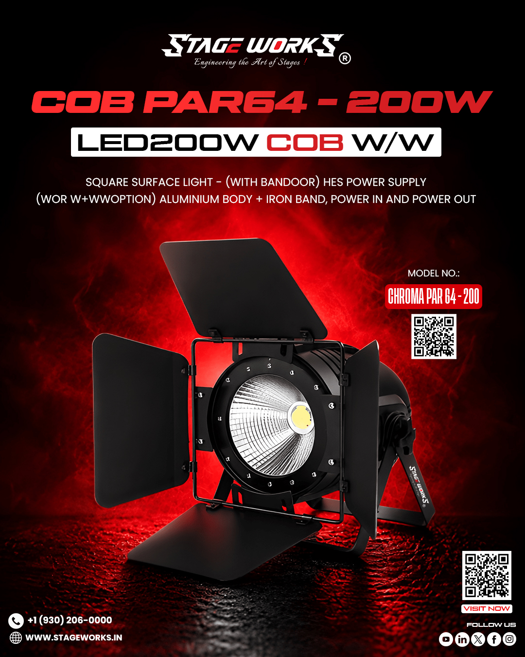 AI CHROMA PAR 64 - 300 High-Output 300W Stage PAR Can - View 1