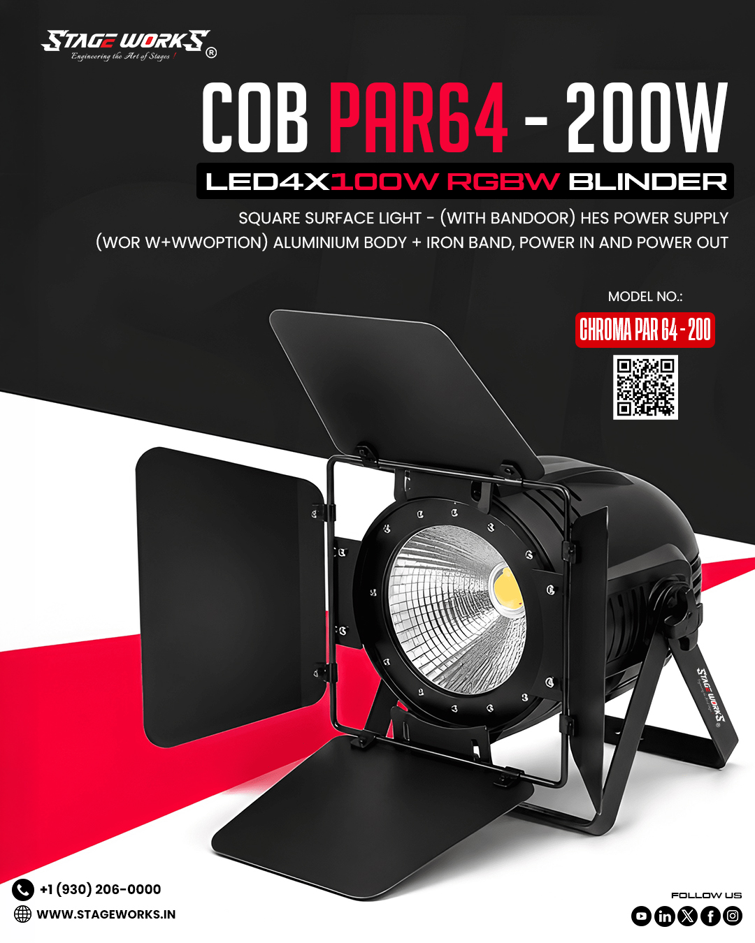 AI CHROMA PAR 64 - 300 High-Output 300W Stage PAR Can