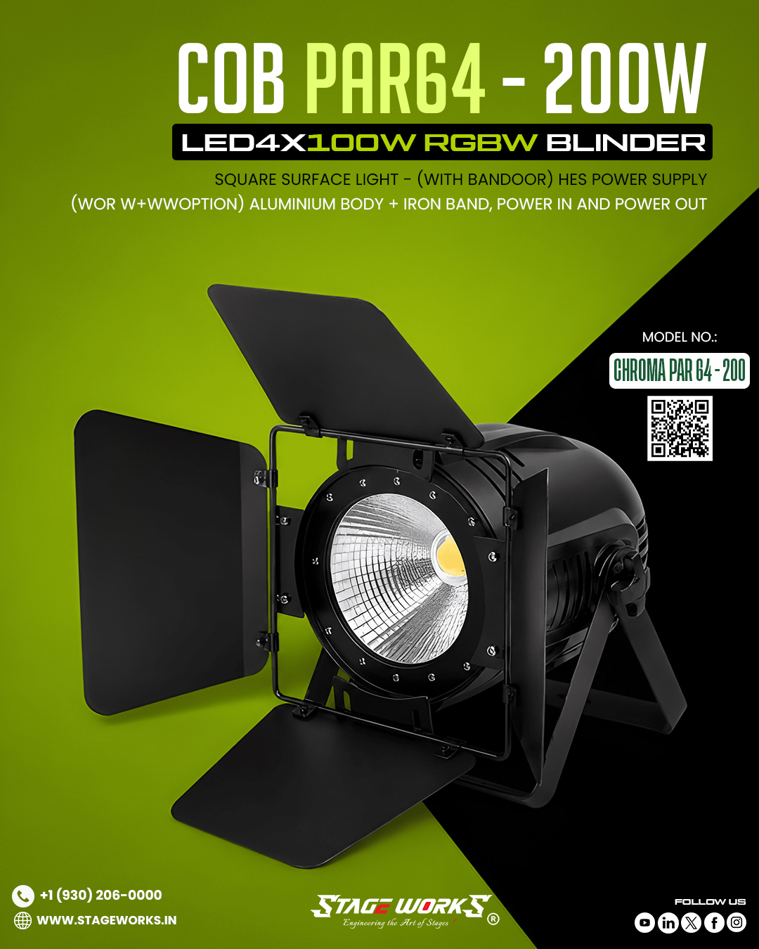 AI CHROMA PAR 64 - 300 High-Output 300W Stage PAR Can