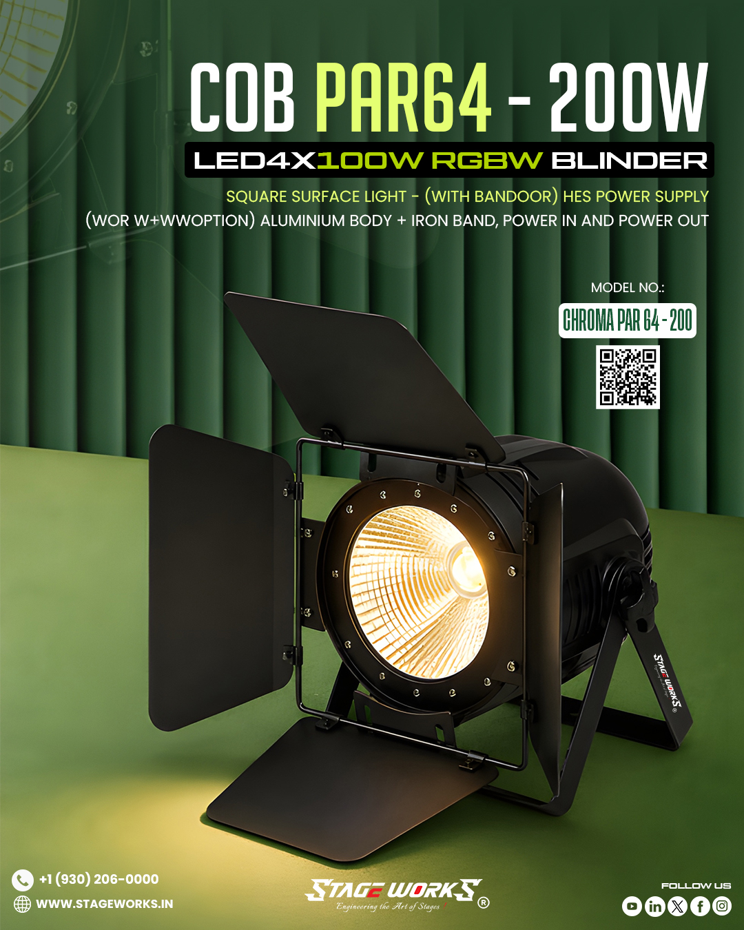 AI CHROMA PAR 64 - 300 High-Output 300W Stage PAR Can