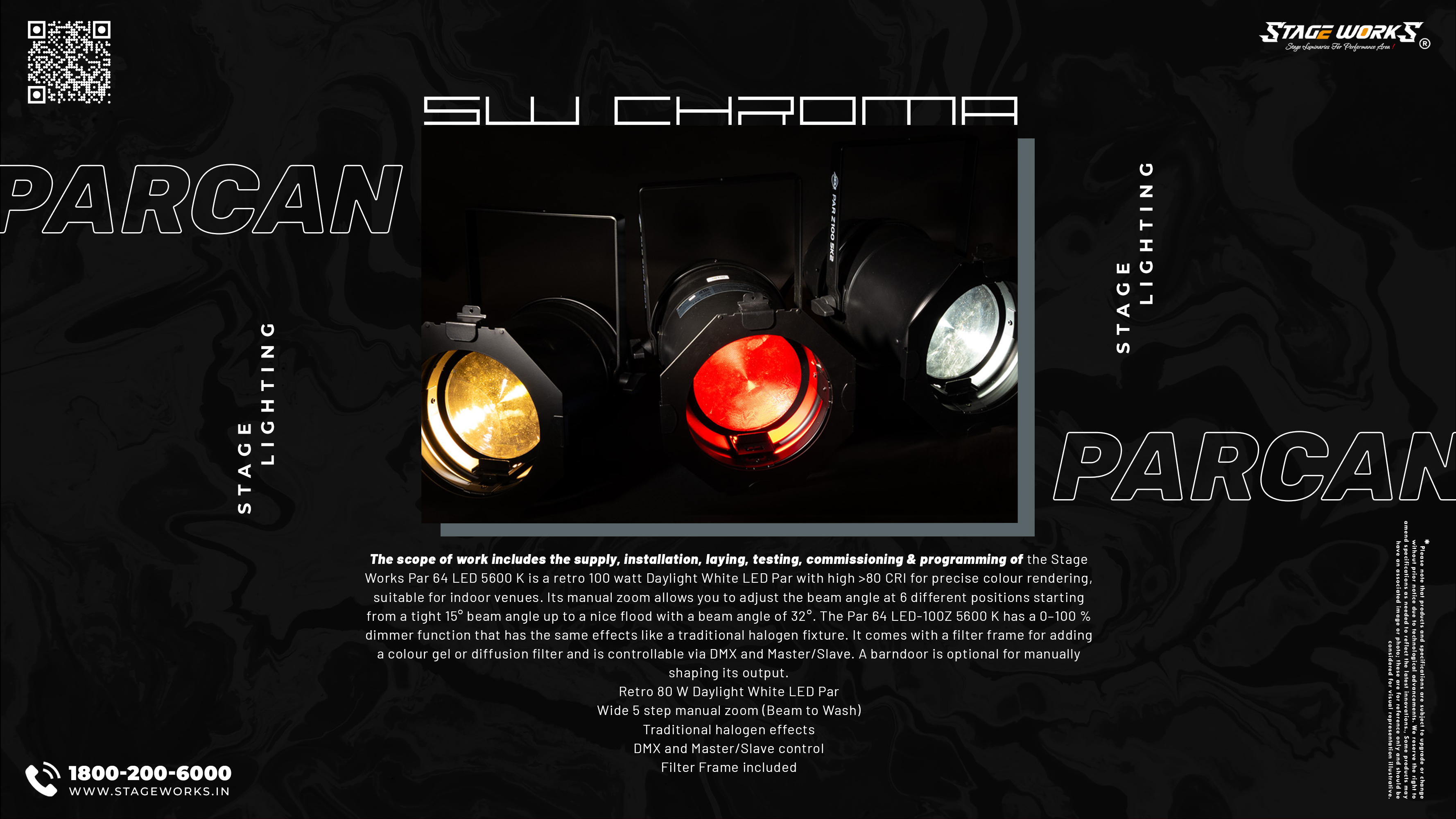 AI CHROMA SQUARE - 200 200W LED Square Face Profile Light