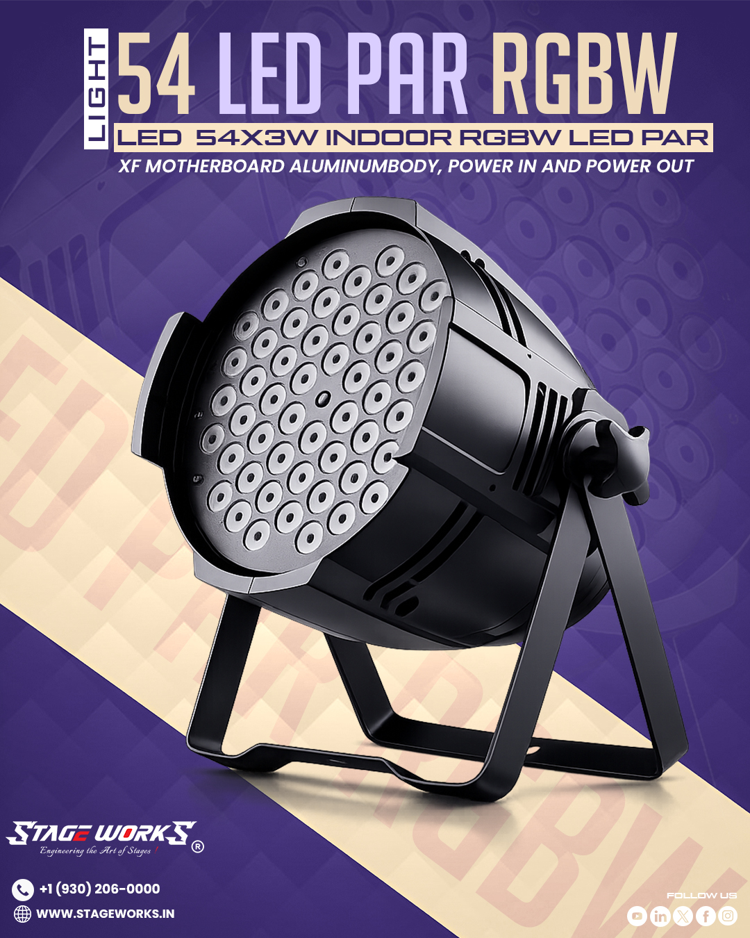 AI CHROMA TRICOLOR - 54 3-in-1 Full-Color RGB LED PAR Light - View 1