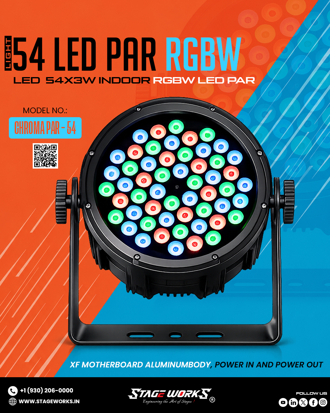AI CHROMA TRICOLOR - 54 3-in-1 Full-Color RGB LED PAR Light
