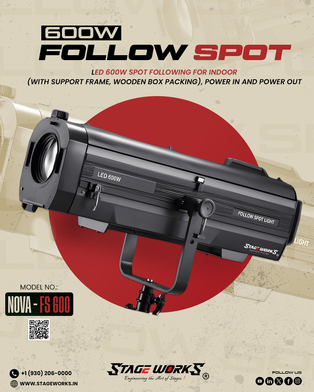 AI NOVA - FS 600 High-Power 600W LED Follow Spot