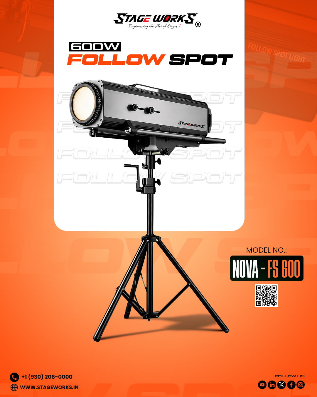 AI NOVA - FS 600 High-Power 600W LED Follow Spot