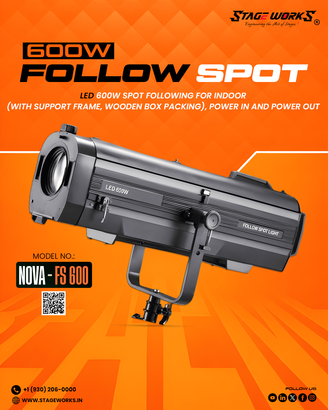 AI NOVA - FS 600 High-Power 600W LED Follow Spot