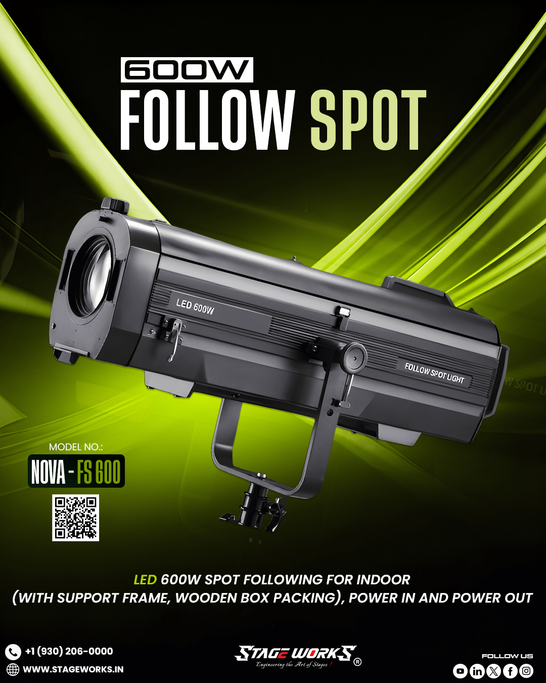 AI NOVA - FS 600 High-Power 600W LED Follow Spot