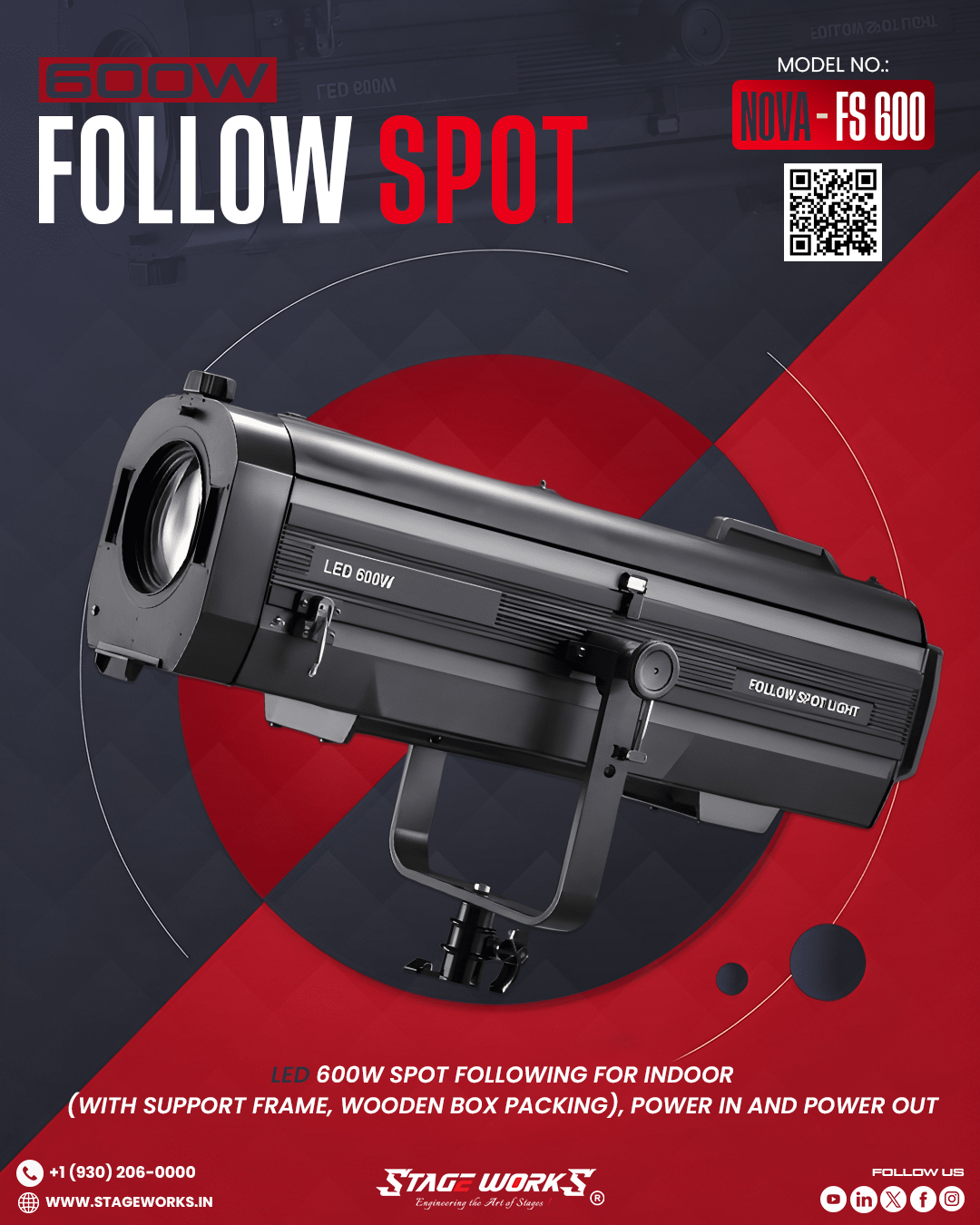 AI NOVA - FS 600 High-Power 600W LED Follow Spot