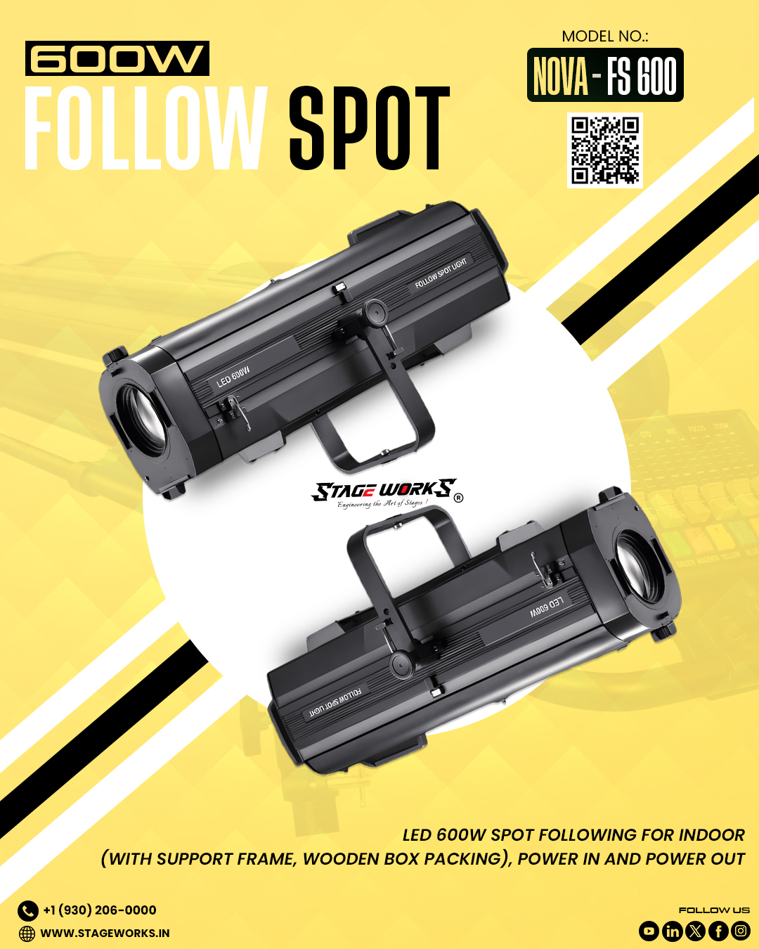 AI NOVA - FS 600 High-Power 600W LED Follow Spot
