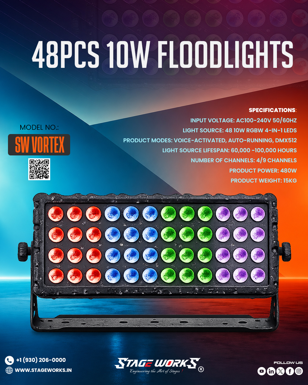 AI VORTEX FLASH - 400 Multi-Zone Strobe & Stage Blinder