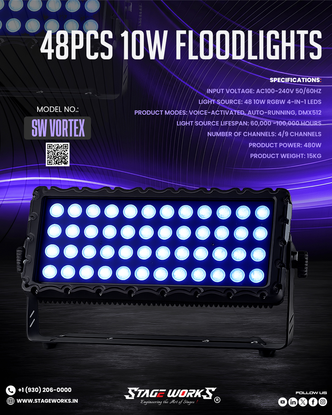AI VORTEX FLASH - 400 Multi-Zone Strobe & Stage Blinder