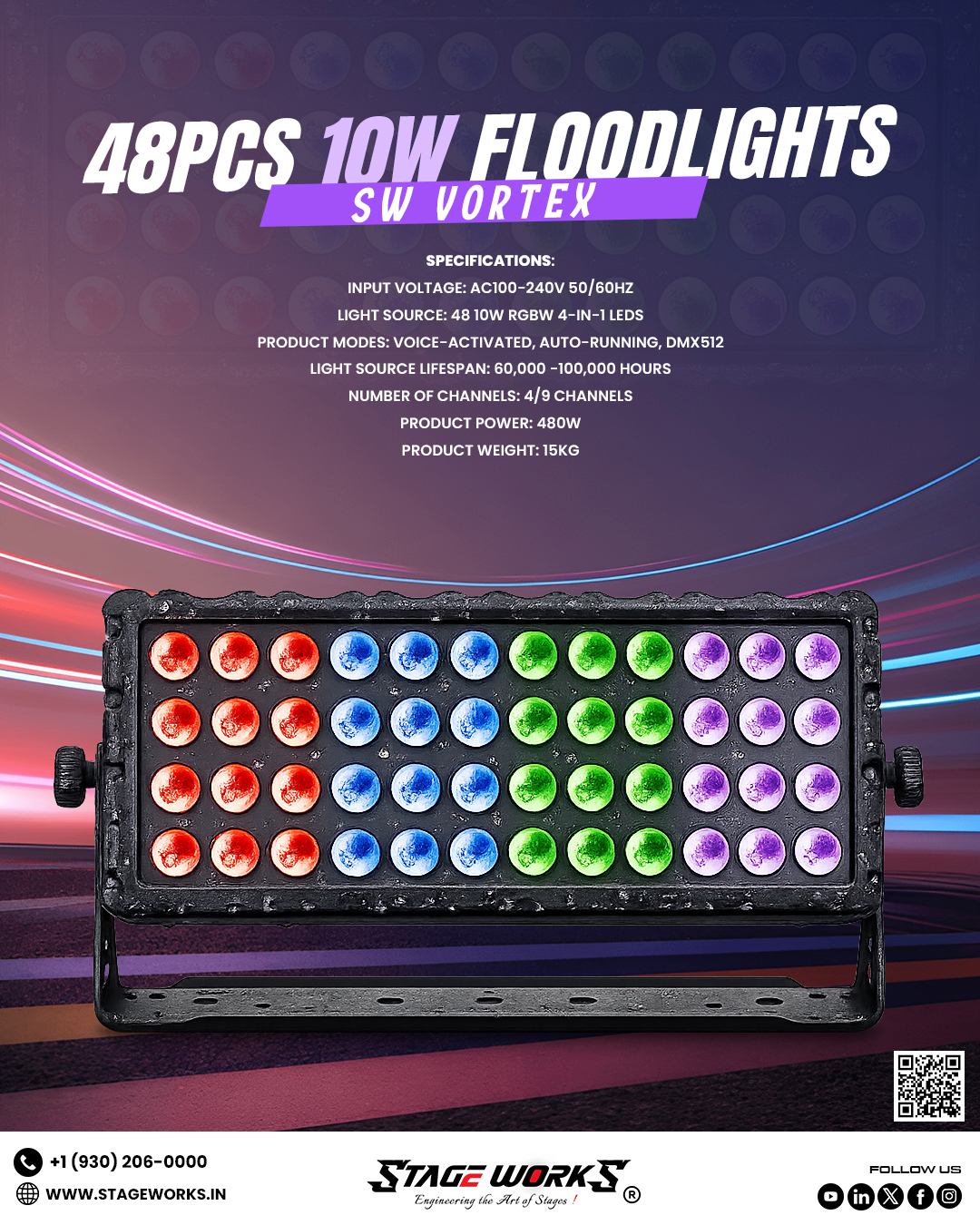 AI VORTEX FLASH - 400 Multi-Zone Strobe & Stage Blinder