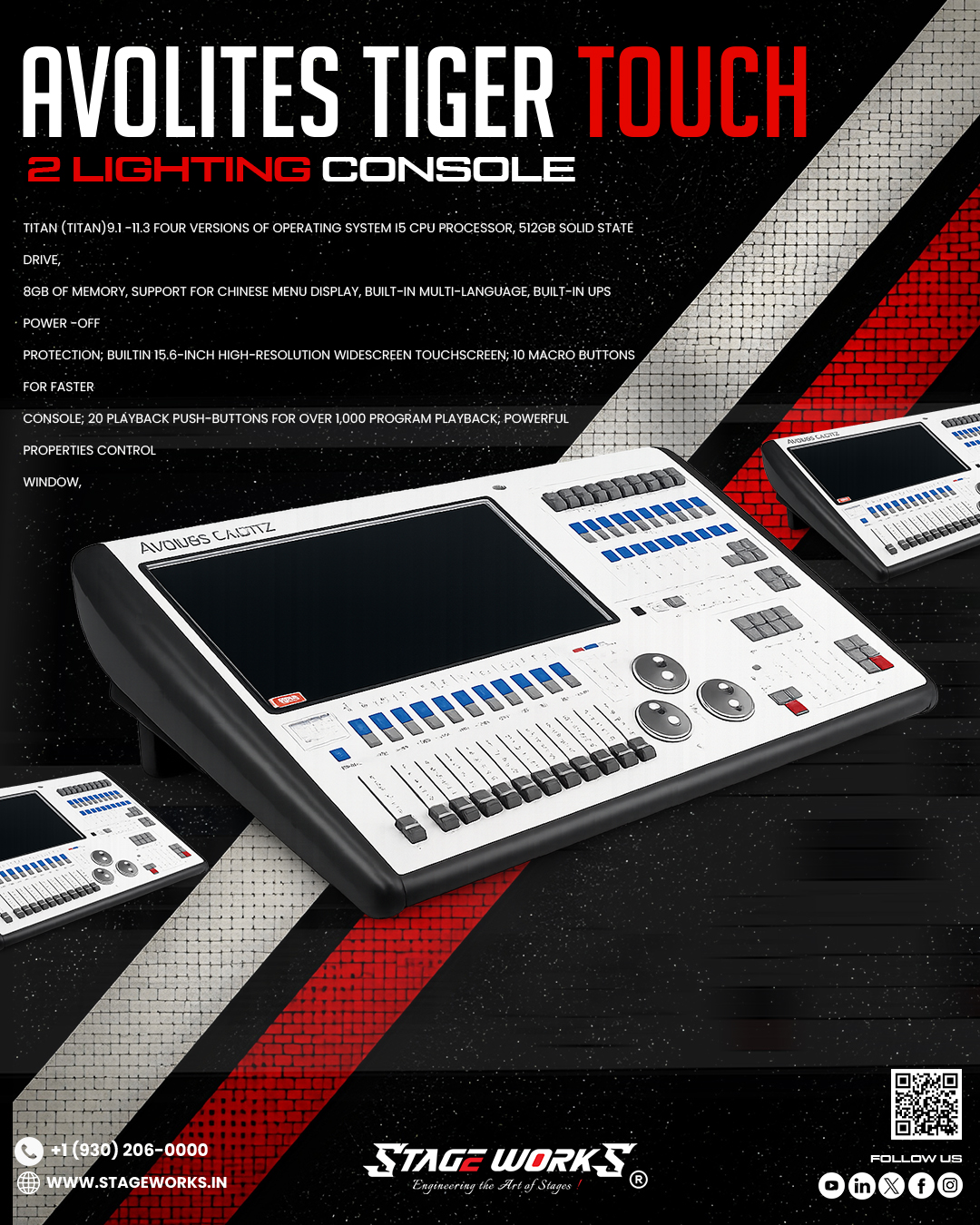 AURA TT2X Professional DMX Lighting Console (Titan OS 15.6" Touchscreen)