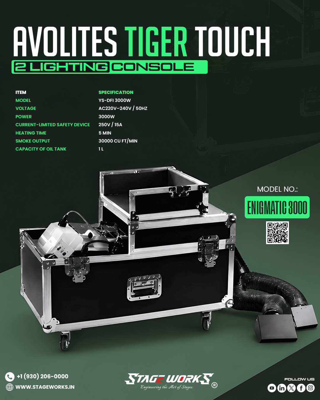 ENIGMATIC 3000 DMX 3000W Low-Lying Fog & Haze Machine