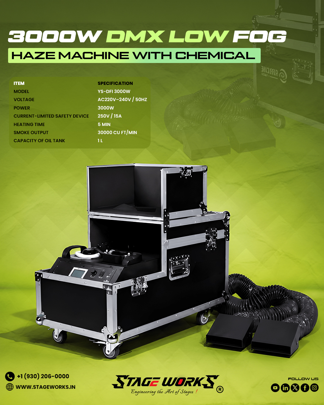 ENIGMATIC 3000 DMX 3000W Low-Lying Fog & Haze Machine
