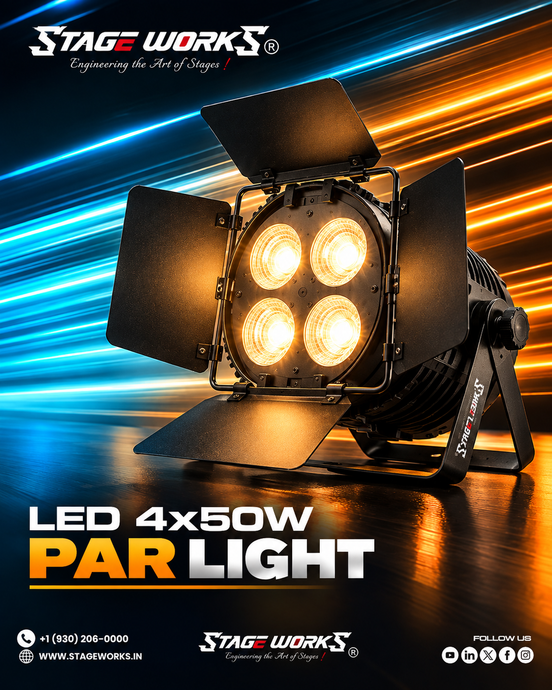Stage Works 4x50W RGBW COB LED PAR Light